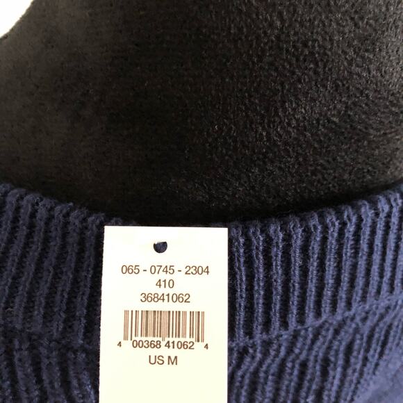 Aerie Women's Button-Up Henley Knit Sweater Medium Navy Blue 100% Cotton‎ NWT - Picture 5 of 8